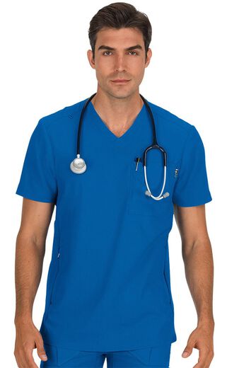 Men's Force V-Neck Solid Scrub Top, Men's Force V-Neck Solid Scrub Top