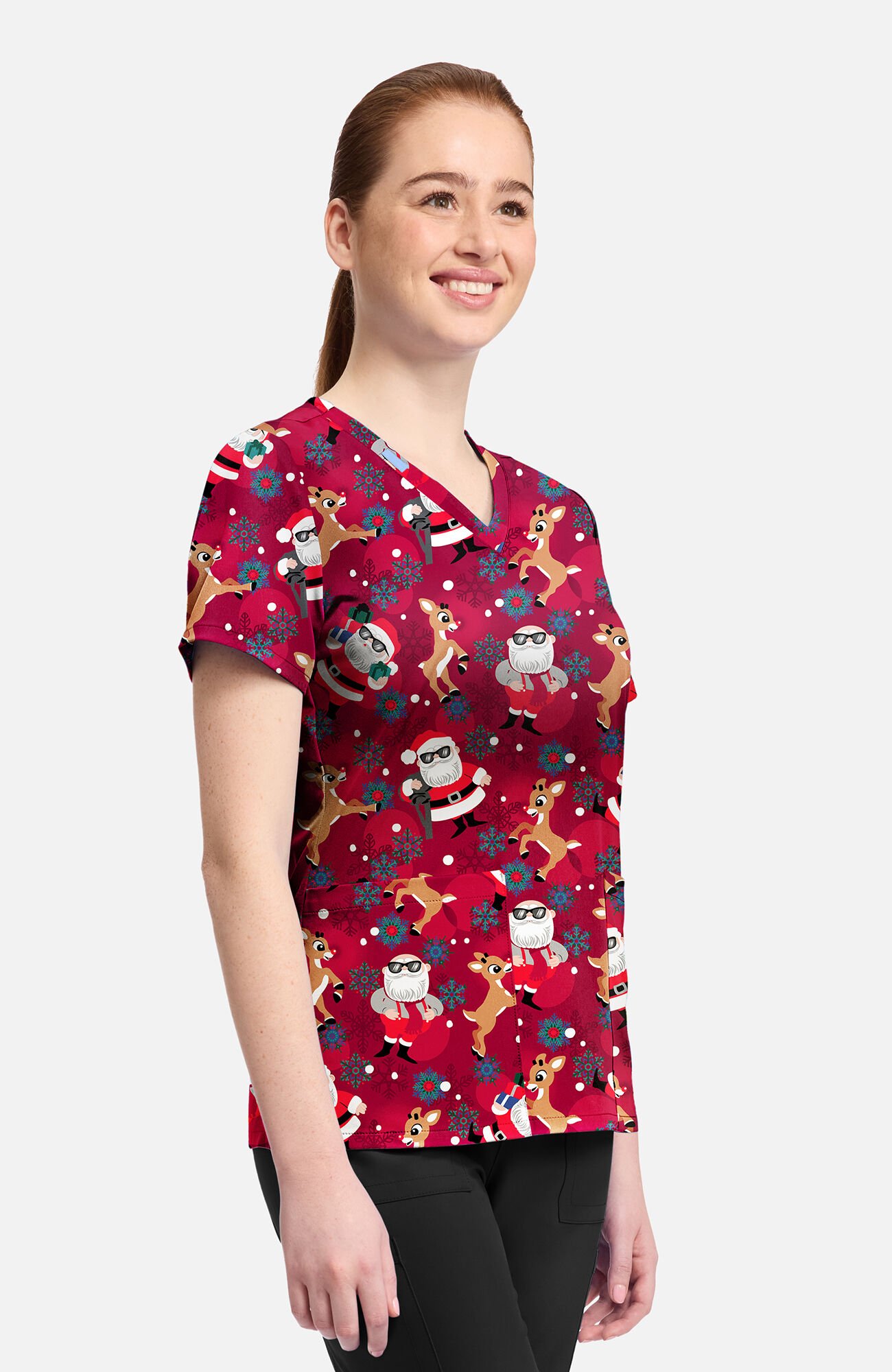 Women's Future Is Bright Print Scrub Top, , large