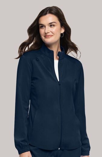 Women's Zip Front Shirttail Scrub Jacket Women's Zip Front Shirttail Scrub Jacket
