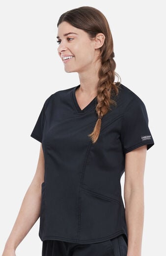 Women's Petite Contoured Solid Scrub Top Women's Petite Contoured Solid Scrub Top
