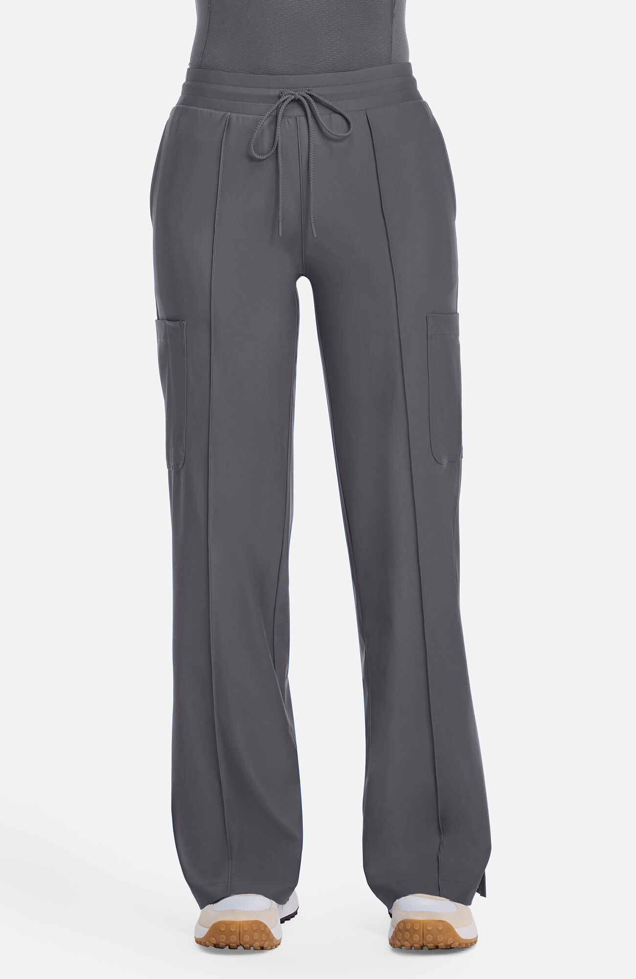 Women's Knit Pintuck 6-Pocket Wide Leg Scrub Pant