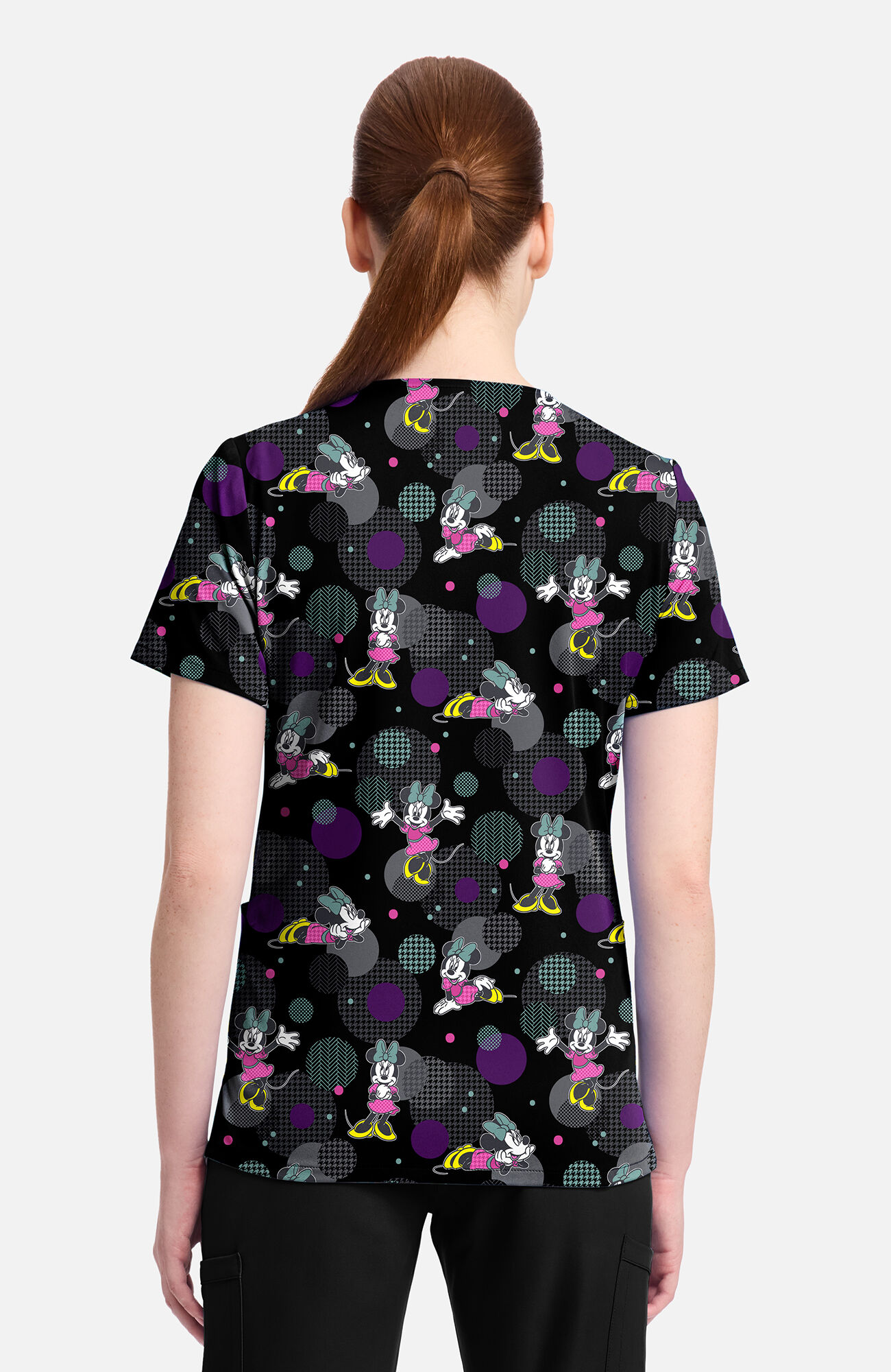 Women's Minnie Weave Your Dream Print Scrub Top, , large