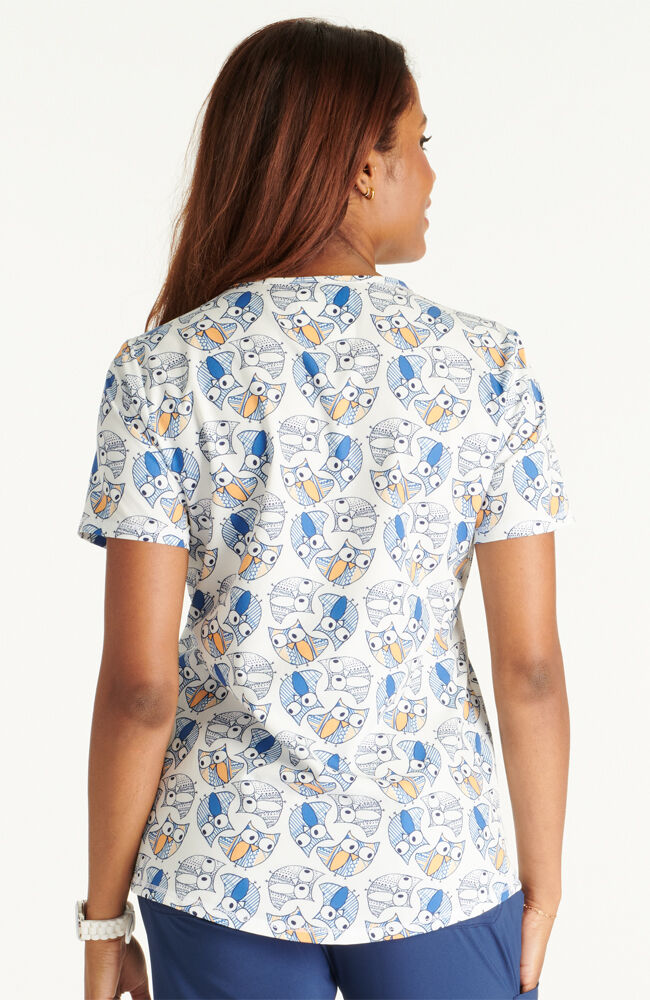 Owl print scrub tops top