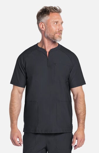 Men's Quarter Zip Henley Scrub Top Men's Quarter Zip Henley Scrub Top