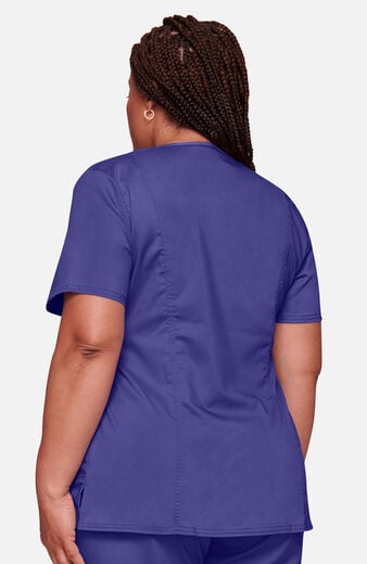 Women's Scrub Set: Shaped 3-Pocket Mock Wrap Top & Drawstring Flare Pant Women's Scrub Set: Shaped 3-Pocket Mock Wrap Top & Drawstring Flare Pant