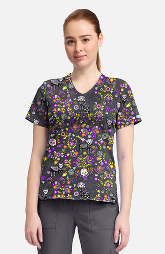 Women's Day Of The Pets Print Scrub Top Women's Day Of The Pets Print Scrub Top