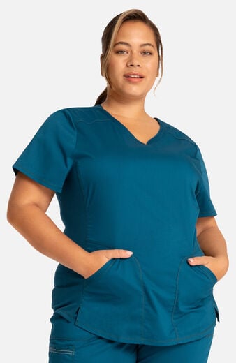 Women's 2-Pocket Sweetheart V-Neck Scrub Top Women's 2-Pocket Sweetheart V-Neck Scrub Top