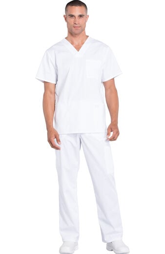 Men's Scrub Set: Utility 4-Pocket V-Neck Top & Zip Fly Drawstring Pant Men's Scrub Set: Utility 4-Pocket V-Neck Top & Zip Fly Drawstring Pant