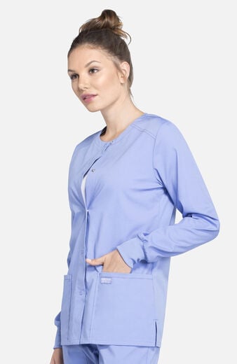 Women's Snap Front Warm-Up Solid Scrub Jacket Women's Snap Front Warm-Up Solid Scrub Jacket