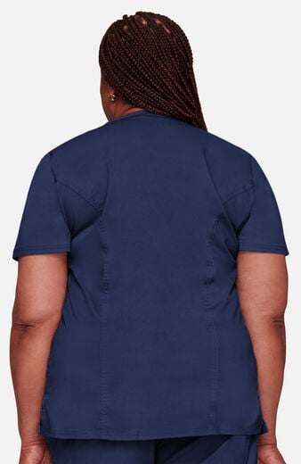 Women's Mock Wrap Princess Seam Solid Scrub Top Women's Mock Wrap Princess Seam Solid Scrub Top