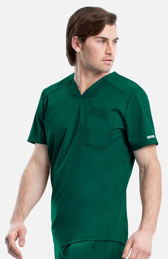Men's Mesh Panel 2-Pocket V-Neck Scrub Top Men's Mesh Panel 2-Pocket V-Neck Scrub Top