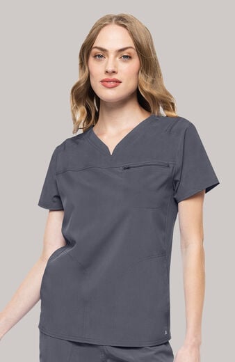 Women's Notch V-Neck 3-Pocket Scrub Top Women's Notch V-Neck 3-Pocket Scrub Top