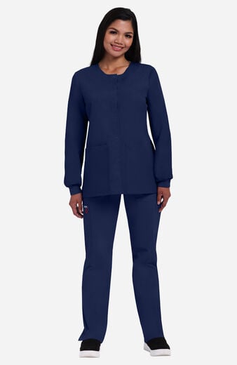 Women's 4 Pocket Solid Scrub Jacket Women's 4 Pocket Solid Scrub Jacket