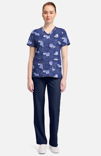 Women's Painterly Paisley Print Scrub Top Women's Painterly Paisley Print Scrub Top