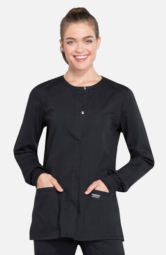 Women's Snap Front Warm-Up Solid Scrub Jacket Women's Snap Front Warm-Up Solid Scrub Jacket