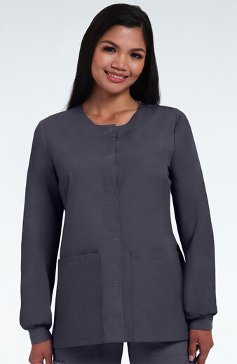 Women's Solid Scrub Jacket with Tablet Pocket