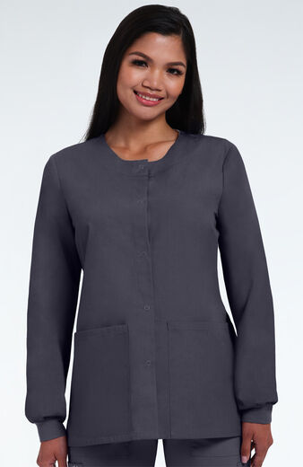 Women's Solid Scrub Jacket with Tablet Pocket, Women's Solid Scrub Jacket with Tablet Pocket