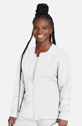 Women's Zip Front Warm Up Solid Scrub Jacket Women's Zip Front Warm Up Solid Scrub Jacket