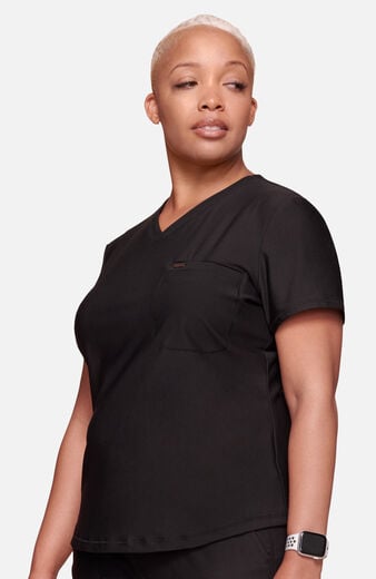 Women's Tuck-In Knit Mesh V-Neck Scrub Top Women's Tuck-In Knit Mesh V-Neck Scrub Top