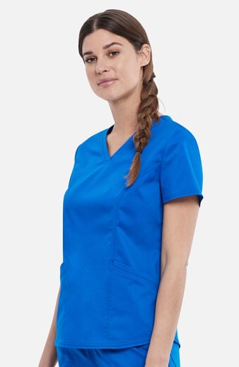 Women's Petite Contoured Solid Scrub Top Women's Petite Contoured Solid Scrub Top