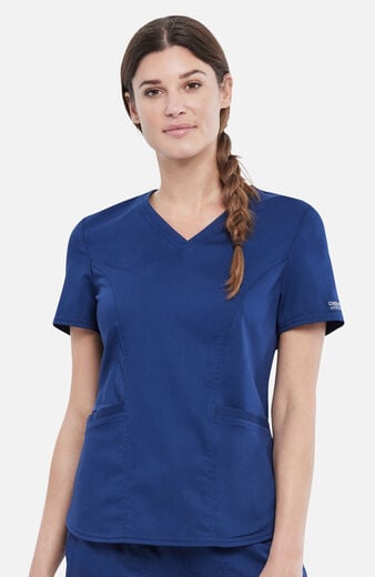 Women's Petite Contoured Solid Scrub Top Women's Petite Contoured Solid Scrub Top
