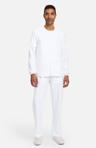 Unisex Snap-Front Crew Neck Scrub Jacket Unisex Snap-Front Crew Neck Scrub Jacket