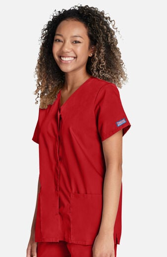 Clearance Women's Snap Front V-Neck Scrub Top