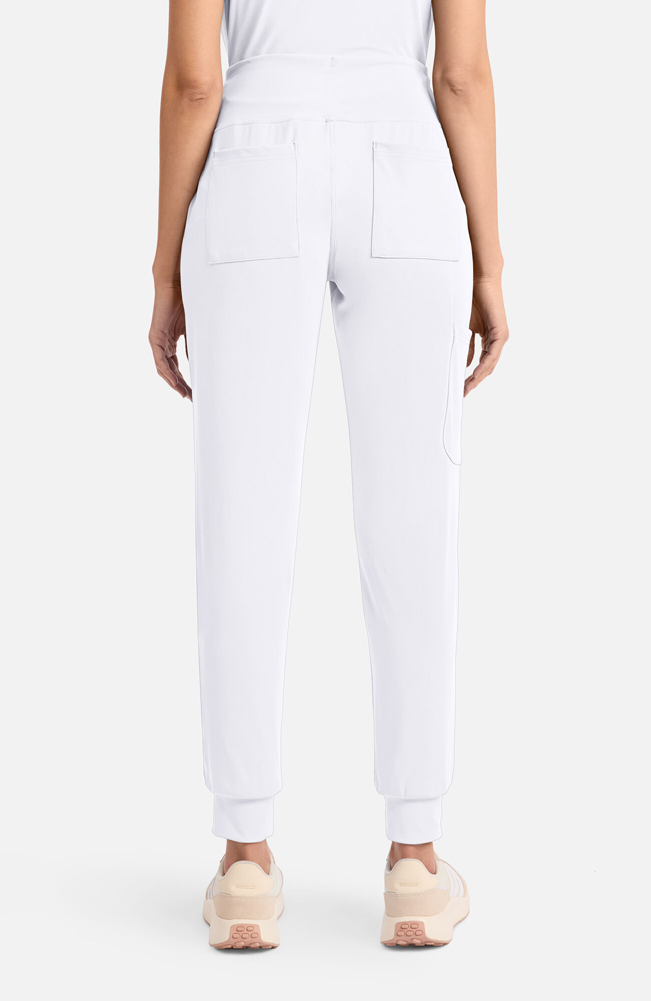 Women's 5-Pocket Pull-On Jogger Scrub Pant, WHT White | white, large