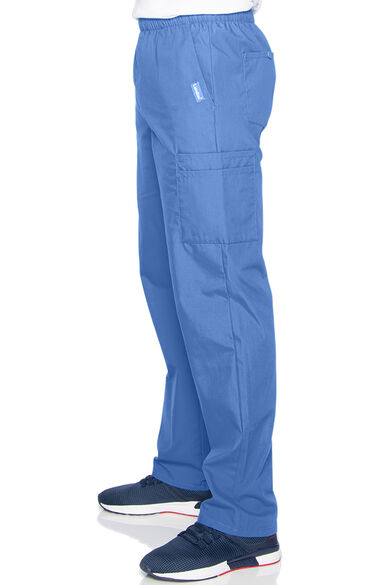 Men's V-Neck Solid Scrub Top & Zip Fly Cargo Scrub Pant Set, , large