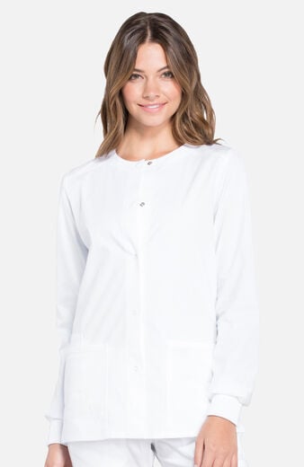 Women's Snap Front Warm-Up Solid Scrub Jacket Women's Snap Front Warm-Up Solid Scrub Jacket