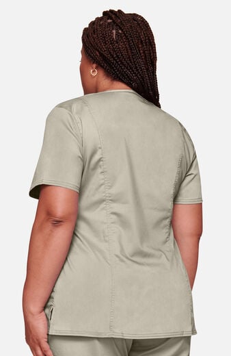 Women's Scrub Set: Shaped 3-Pocket Mock Wrap Top & Drawstring Flare Pant Women's Scrub Set: Shaped 3-Pocket Mock Wrap Top & Drawstring Flare Pant