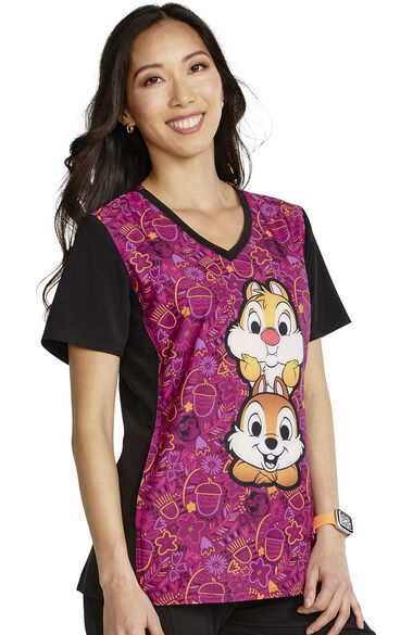 Women's Nuts For Nuts Print Scrub Top, , large