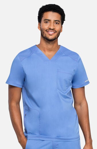 Men's Mesh Panel 2-Pocket V-Neck Scrub Top Men's Mesh Panel 2-Pocket V-Neck Scrub Top
