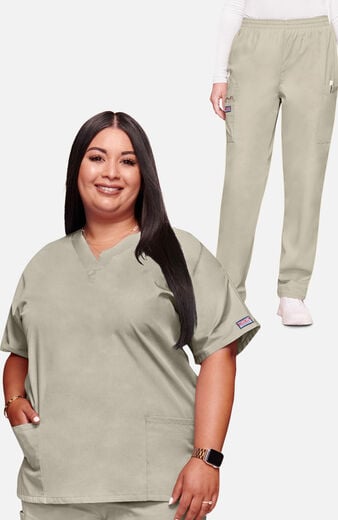 Women's Scrub Set: 3-Pocket Dolman Top & Elastic Waist Utility Pant Women's Scrub Set: 3-Pocket Dolman Top & Elastic Waist Utility Pant