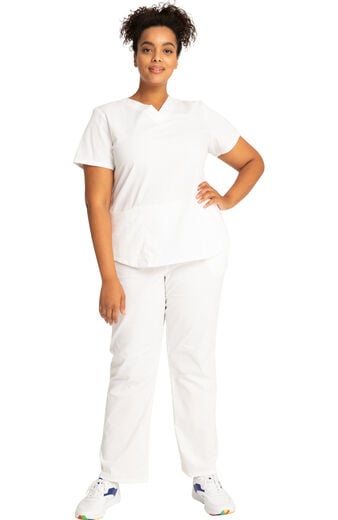 Women's Scrub Set: 4-Pocket Shirttail Top & Rib Knit Cargo Waist Pant Women's Scrub Set: 4-Pocket Shirttail Top & Rib Knit Cargo Waist Pant
