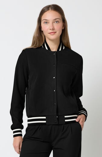 Women's Varsity 3-Pocket Bomber Scrub Jacket Women's Varsity 3-Pocket Bomber Scrub Jacket