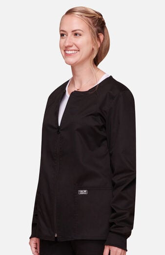 Women's Zip Front Warm Up Solid Scrub Jacket Women's Zip Front Warm Up Solid Scrub Jacket