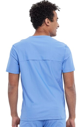 Men's Scrub Set: Mesh Panel Chest Pocket V-Neck Top & Tapered Pant Men's Scrub Set: Mesh Panel Chest Pocket V-Neck Top & Tapered Pant
