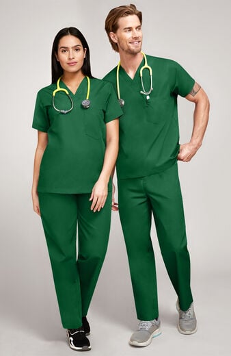 Unisex Scrub Set: V-Neck Top & Drawstring Pant Unisex Scrub Set: V-Neck Top & Drawstring Pant