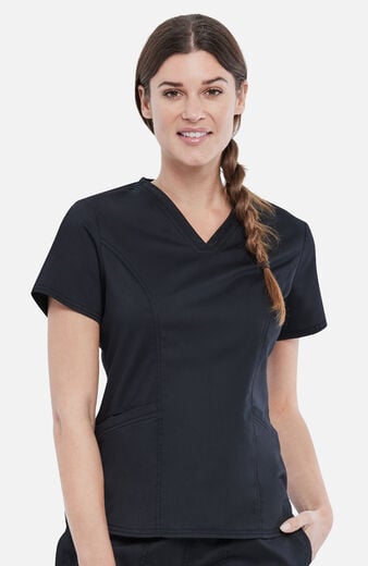 Women's Petite Contoured Solid Scrub Top Women's Petite Contoured Solid Scrub Top