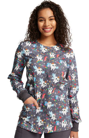 Clearance Women's Warm Up Toothicorn Magic Print Jacket, , large
