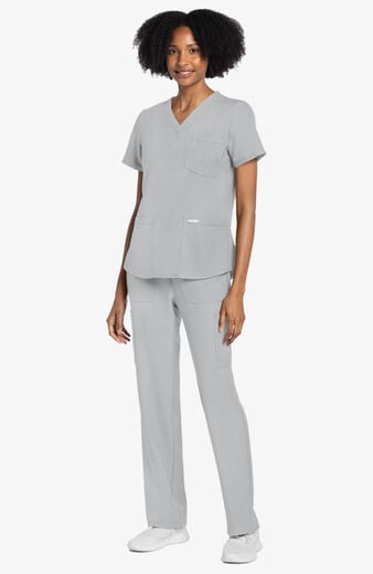 Women's 3-Pocket V-Neck Shirttail Scrub Top Women's 3-Pocket V-Neck Shirttail Scrub Top