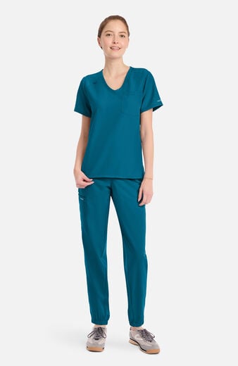 Women's Tuck-In Curved V-Neck Scrub Top Women's Tuck-In Curved V-Neck Scrub Top