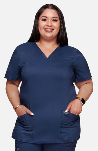 Women's 3-Pocket V-Neck Stretch Scrub Top Women's 3-Pocket V-Neck Stretch Scrub Top