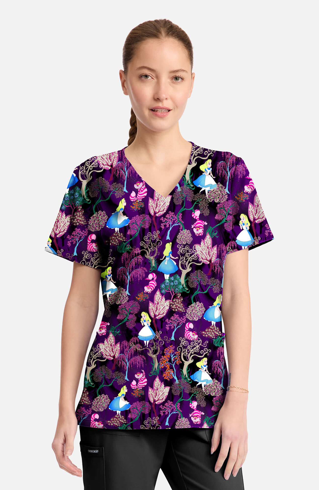 Women's Alice Here And Everywhere Print Scrub Top, , large