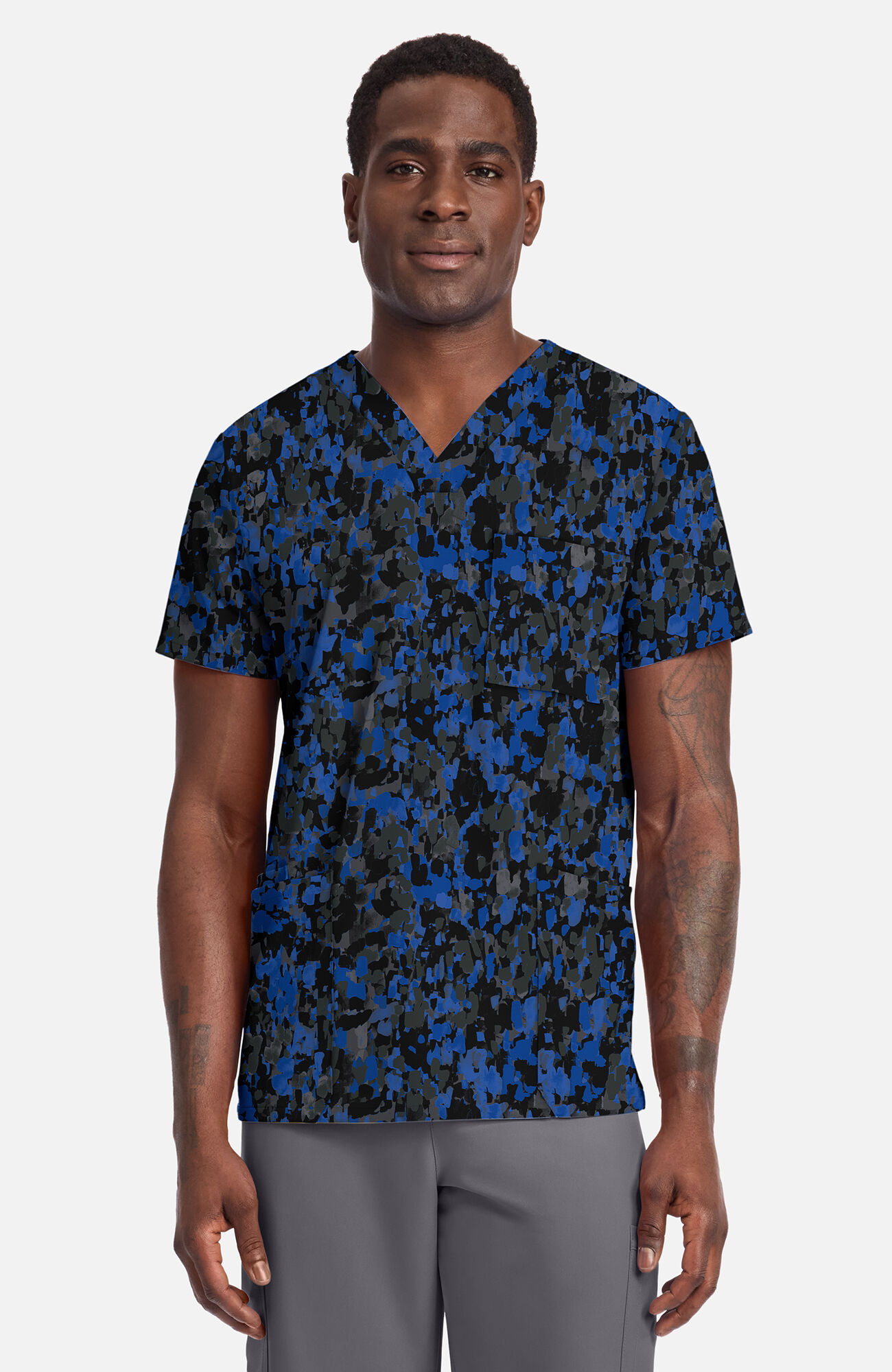 Unisex Dabbling In Paint Print Scrub Top