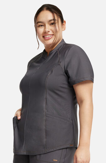 Clearance Women's Partial Zip Front Scrub Top