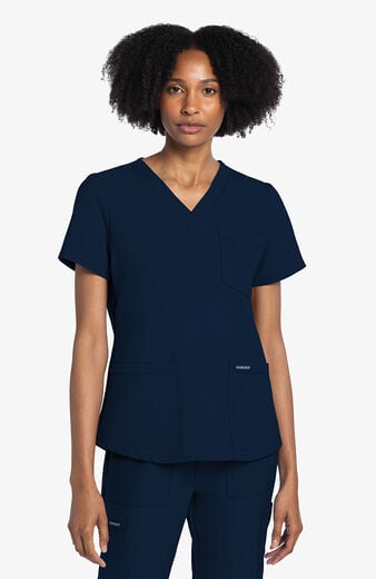 Women's 3-Pocket V-Neck Shirttail Scrub Top Women's 3-Pocket V-Neck Shirttail Scrub Top