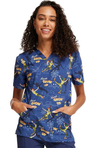 Unisex Come With Me Print Scrub Top, , large