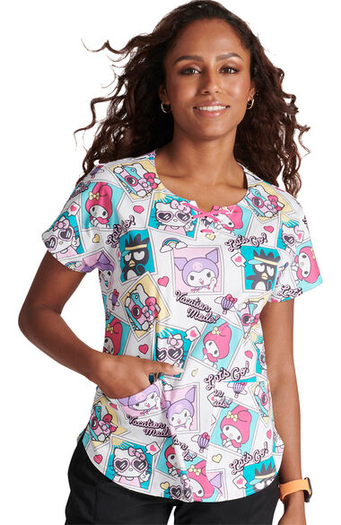Clearance Tooniforms by Cherokee Women's Let's Go Print Scrub Top